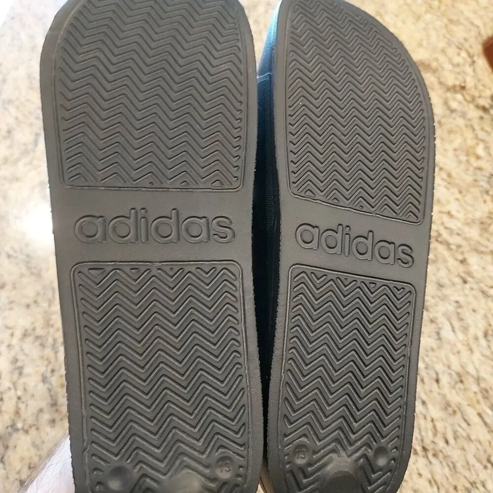 Adidas Adilette Cloudfoam Shower Slides - Core Black / Cloud White NWT Men's 13